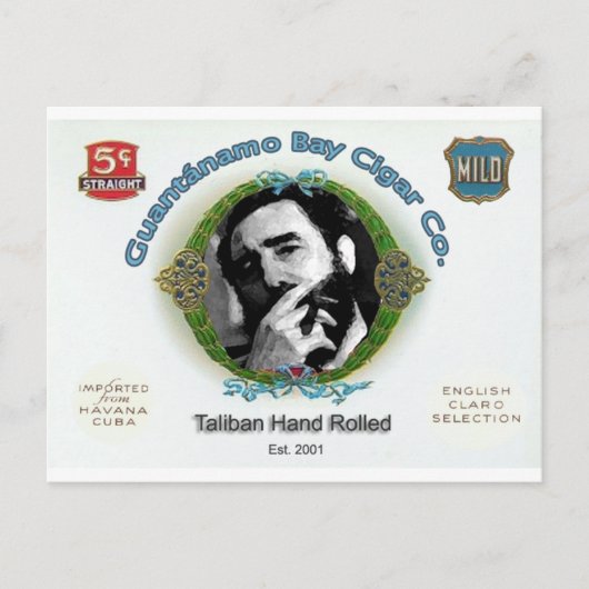 Fidel Castro Guantanamo Bay Cuba Cigar Company Postkarte (Vorderseite)