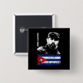 Fidel Castro Kuba Revolution kubanische Flagge Button (Vorne & Hinten)