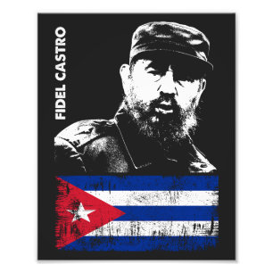 Fidel Castro Kuba Revolution Kubanische Flagge Fotodruck