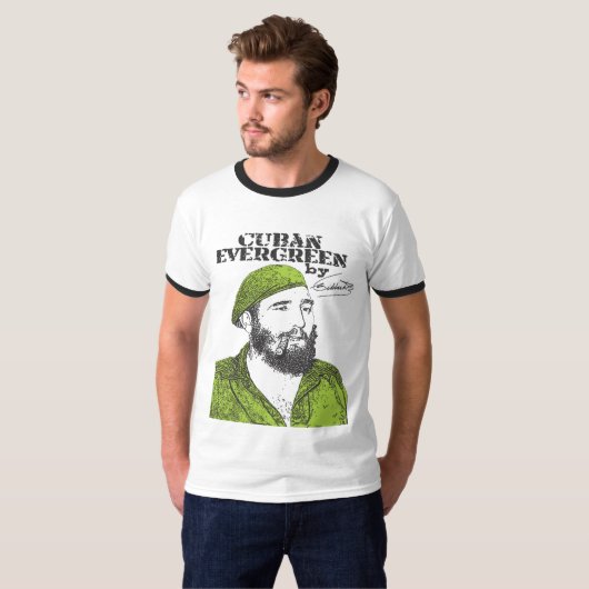 Fidel Castro-Kubaner-Immergrün T-Shirt (Vorne ganz)
