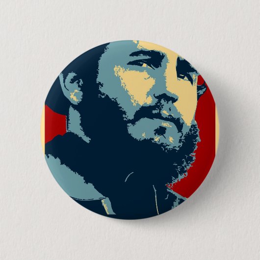 Fidel Castro - kubanischer Revolutions-Präsident Button (Vorderseite)