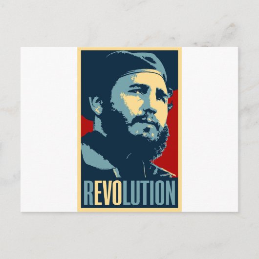 Fidel Castro - kubanischer Revolutionspräsident Ku Postkarte (Vorderseite)