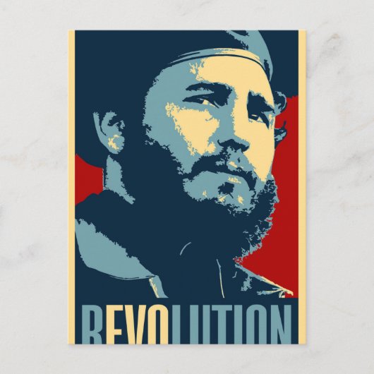 Fidel Castro - kubanischer Revolutionspräsident Ku Postkarte (Vorderseite)