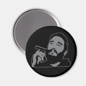 Fidel Castro mit Cigar Portrait Magnet (Vorderseite/Rückseite)