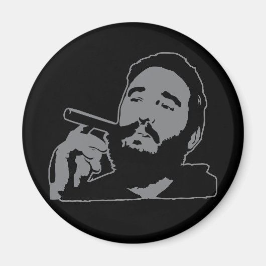 Fidel Castro mit Cigar Portrait Magnet (Vorne)