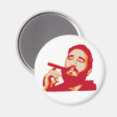 Fidel Castro mit Cigar Portrait Magnet (Vorderseite/Rückseite)