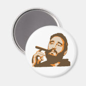 Fidel Castro mit Cigar Portrait Magnet (Vorderseite/Rückseite)