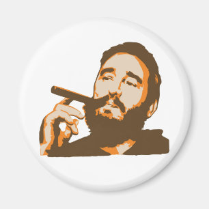 Fidel Castro mit Cigar Portrait Magnet