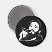 Fidel Castro mit Cigar Portrait Magnet (Vorderseite/Rückseite)
