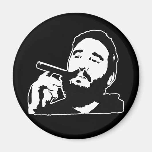Fidel Castro mit Cigar Portrait Magnet (Vorne)