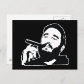 Fidel Castro mit Cigar Portrait Postkarte (Vorne/Hinten)