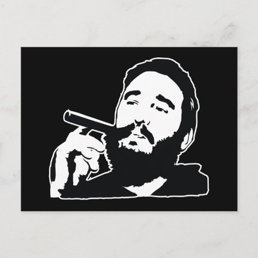 Fidel Castro mit Cigar Portrait Postkarte (Vorderseite)