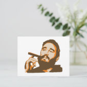 Fidel Castro mit Cigar Portrait Postkarte (Stehend Vorderseite)