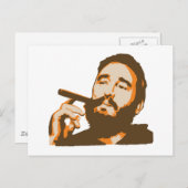 Fidel Castro mit Cigar Portrait Postkarte (Vorne/Hinten)