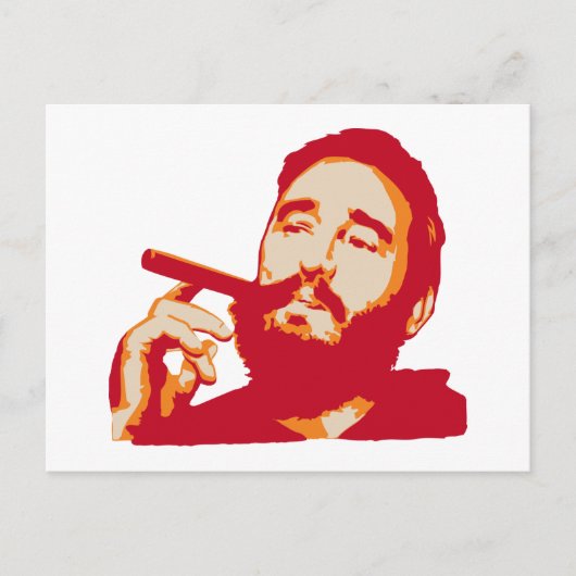 Fidel Castro mit Cigar Portrait Postkarte (Vorderseite)