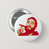 Fidel Castro mit Cigar-Portrait-Taste Button (Vorne & Hinten)