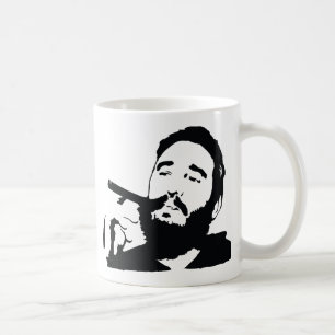 Fidel Castro mit der Zigarren-Porträt-Tasse Kaffeetasse