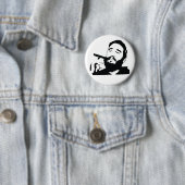 Fidel Castro mit Zigarren-Porträt-Knopf Button (Beispiel)