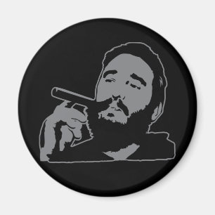 Fidel Castro mit Zigarren-Porträt-Magneten Magnet