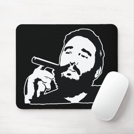 Fidel Castro mit Zigarren-Porträt Mousepad (Mit Mouse)