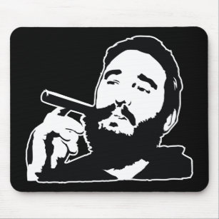 Fidel Castro mit Zigarren-Porträt Mousepad