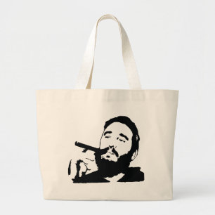 Fidel Castro mit Zigarren-Porträt-Taschen-Tasche Jumbo Stoffbeutel