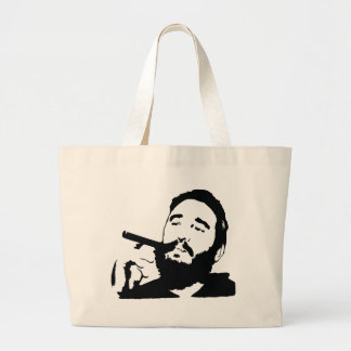 Fidel Castro mit Zigarren-Porträt-Taschen-Tasche Jumbo Stoffbeutel