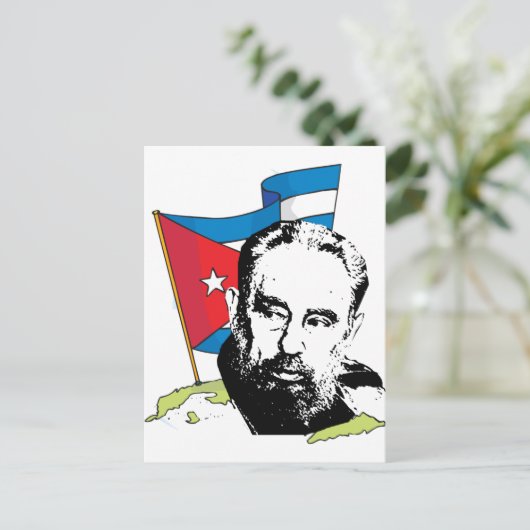 Fidel Castro Postkarte (Stehend Vorderseite)