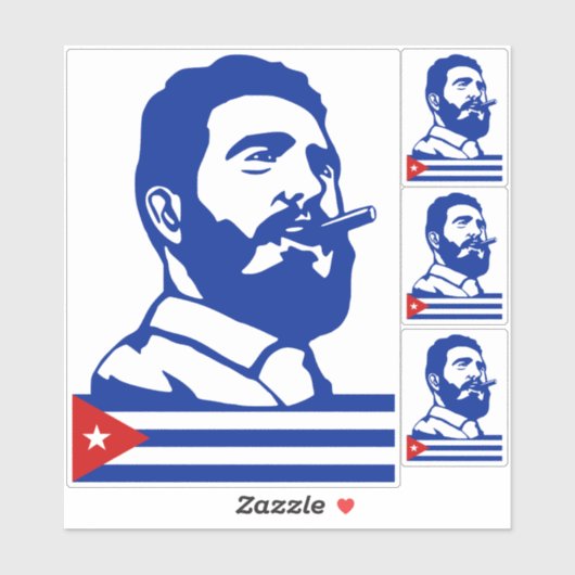 Fidel Castro, Presidenz, Revolution, Kuba, Havanna Aufkleber (Blatt)