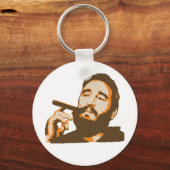 Fidel Castro with Cigar Portrait Keychain Schlüsselanhänger (Vorderseite)