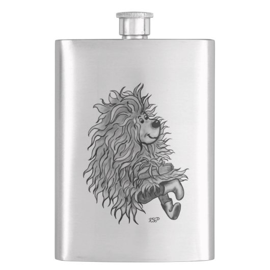 Fidel der kleine Wald Goblin Flachmann (Vorderseite)