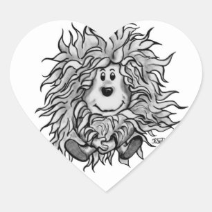 Fidel der kleine Wald Goblin Herz-Aufkleber