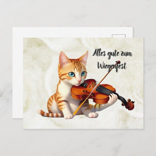 Fidel Kitty Postkarte (Vorne/Hinten)