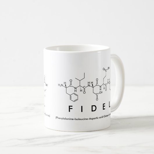 Fidel-Peptidname-Tasse Kaffeetasse (VorderseiteRechts)