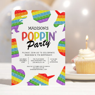 Fidget Poppin Kindergeburtstag Party Einladung