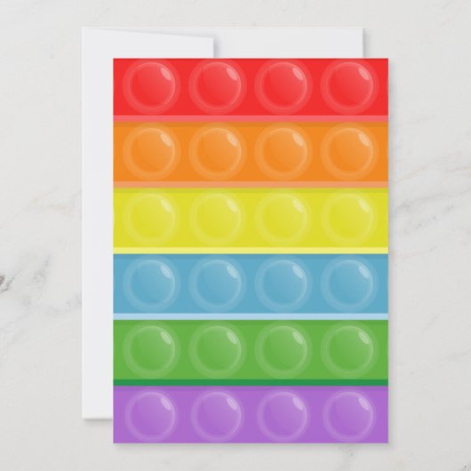 Fidget Poppin Kindergeburtstag Party Einladung (Rückseite)