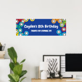Fidget Spinner Birthday Party Banner Poster (Heimbüro)