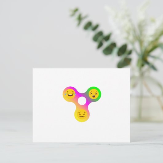 Fidget Spinner Emoji's Funny Gift Postkarte (Stehend Vorderseite)