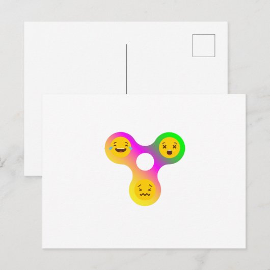 Fidget Spinner Emoji's Funny Gift Postkarte (Vorne/Hinten)