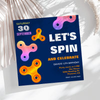 Fidget Spinner Geburtstagsparty Einladung