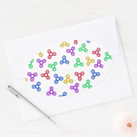 Fidget Spinners Ovaler Aufkleber (Umschlag)