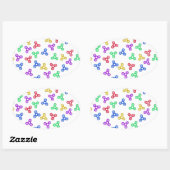 Fidget Spinners Ovaler Aufkleber (Blatt)