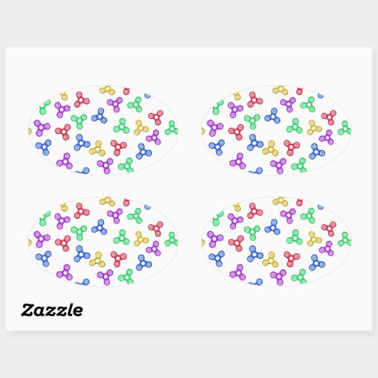 Fidget Spinners Ovaler Aufkleber (Blatt)