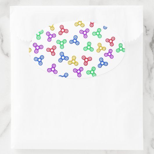 Fidget Spinners Ovaler Aufkleber (Tasche)