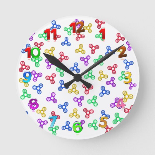 Fidget Spinners Runde Wanduhr (Vorderseite)