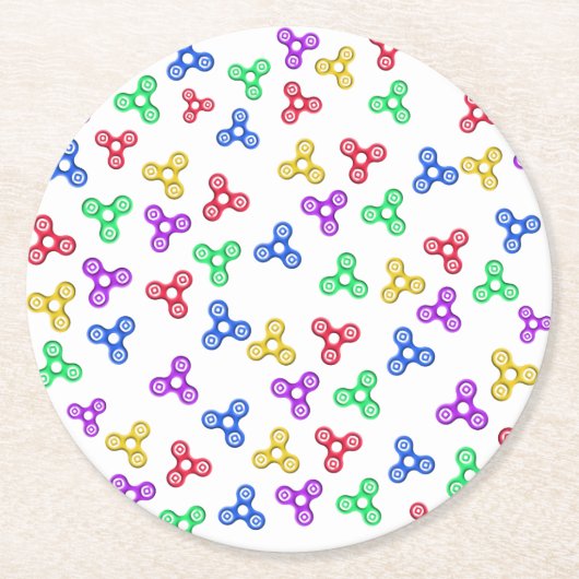 Fidget Spinners Runder Pappuntersetzer (Vorderseite)