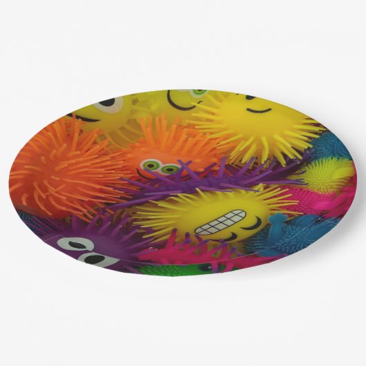 Fidget Toy Squishy Ball Pappteller (Schrägansicht)