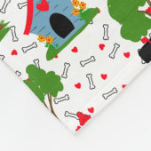 Fido Dog House Herz Knochen Fleecedecke (Ecke)
