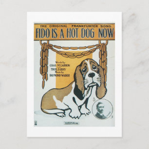 Fido ist ein Hot Dog jetzt Vintag Songbook Cover Postkarte
