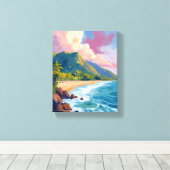 Fidschi-Berge Küstenwanderwege Leinwanddruck (Insitu (Holzboden))